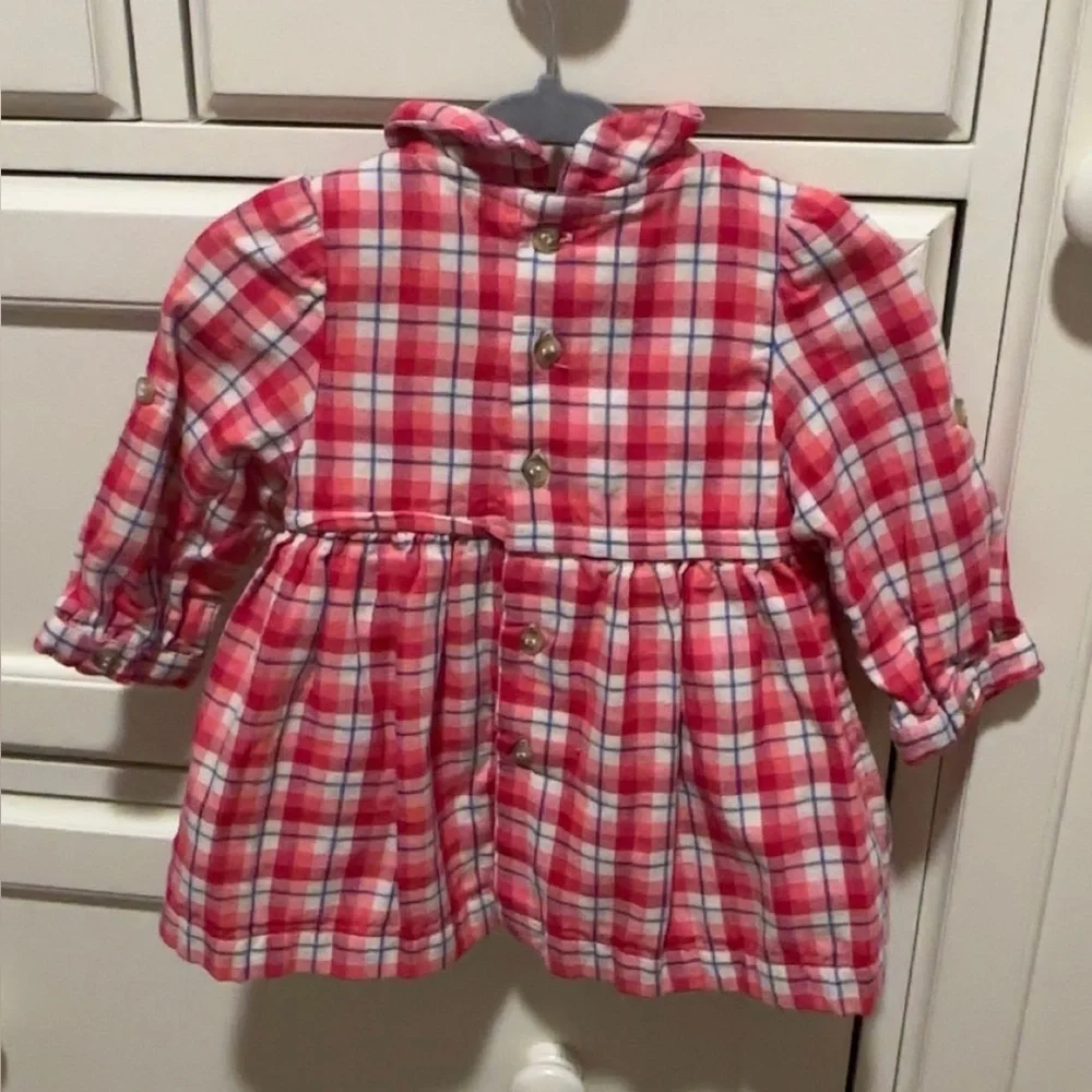Mayoral Red and Pink Plaid Baby Dress